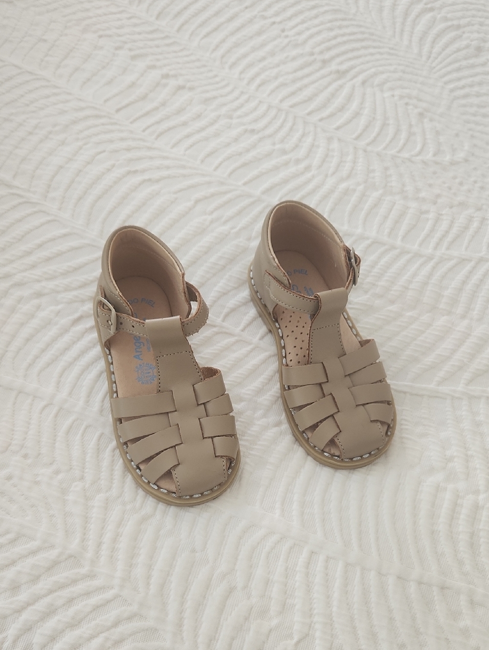 Kids Tan Leather Fisherman Sandals